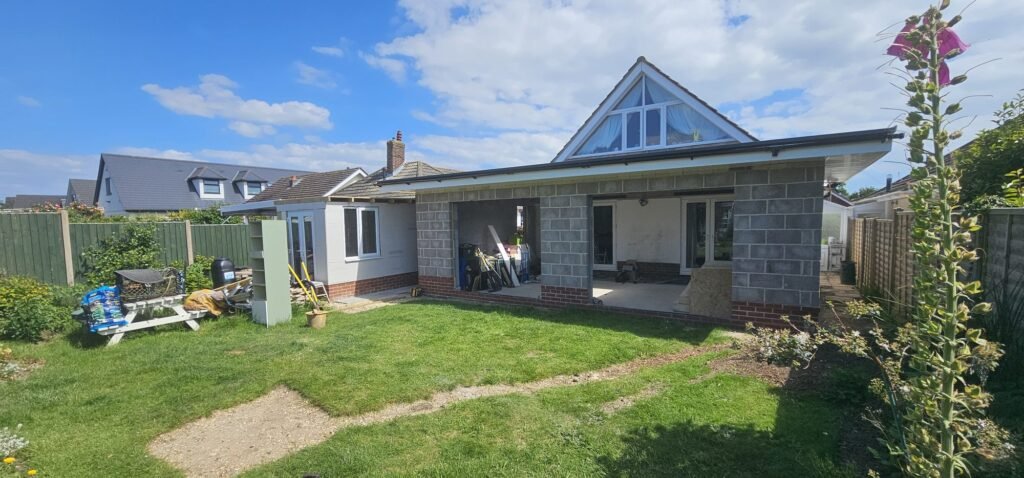 Rear extension and internal remodel — Walls up